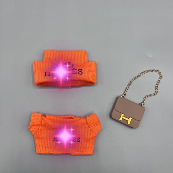 Complete Set Clothes Outfit Hat & Top + Bag Fits For Labubu Doll V1-V3 - Picture 1 of 3